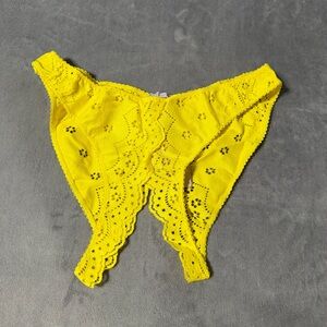 Yellow Lace Crotchless Underwear - SXF